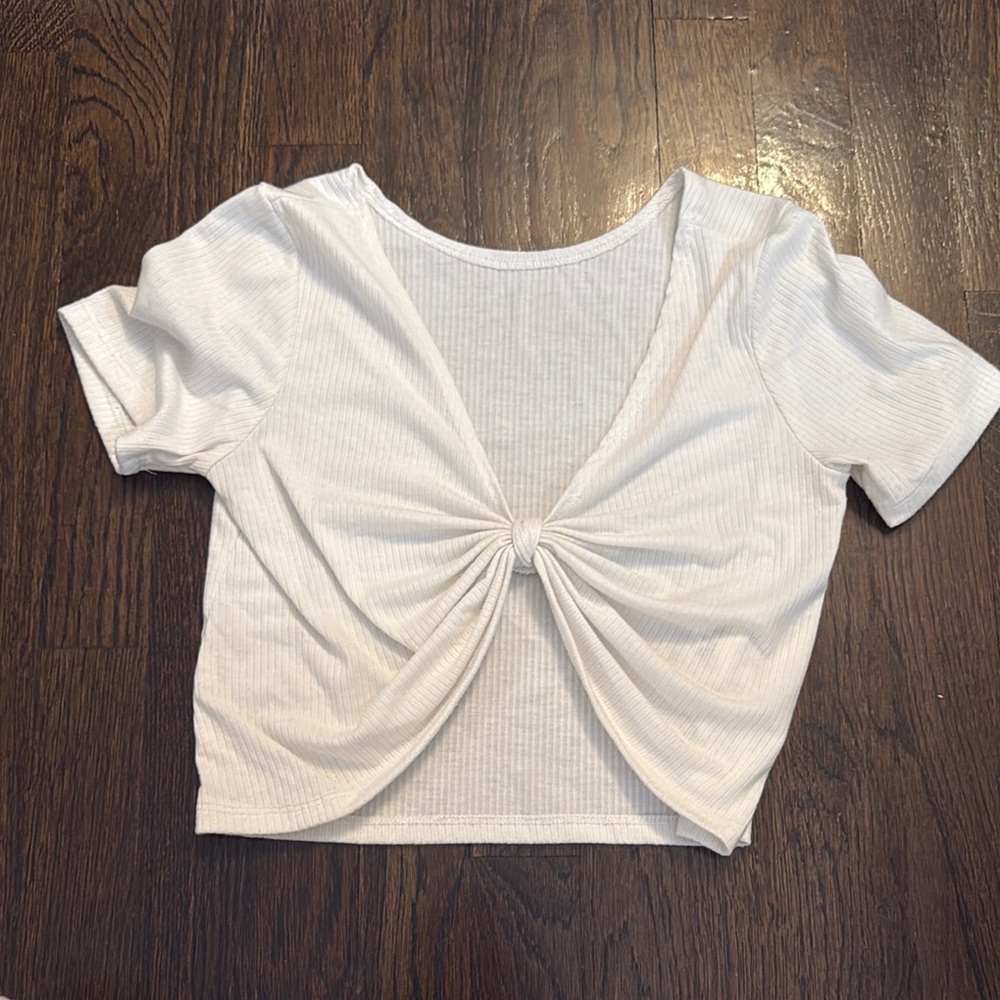 White‎ Knotted Front Women's Top